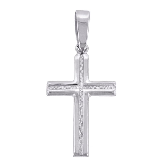 925 Sterling Silver Mens Womens Polished Finish Cross Religious Charm Pendant 30x13mm Wid Necklace for Men