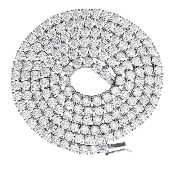 925 Sterling Silver Mens Womens Unisex 3mm 20 Inch Cubic Zirconia Tennis Chain Necklace for Men