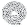 thumbnail image 1 of 925 Sterling Silver Mens Womens Unisex 3mm 24 Inch Cubic Zirconia Tennis Chain Necklace for Men, 1 of 2