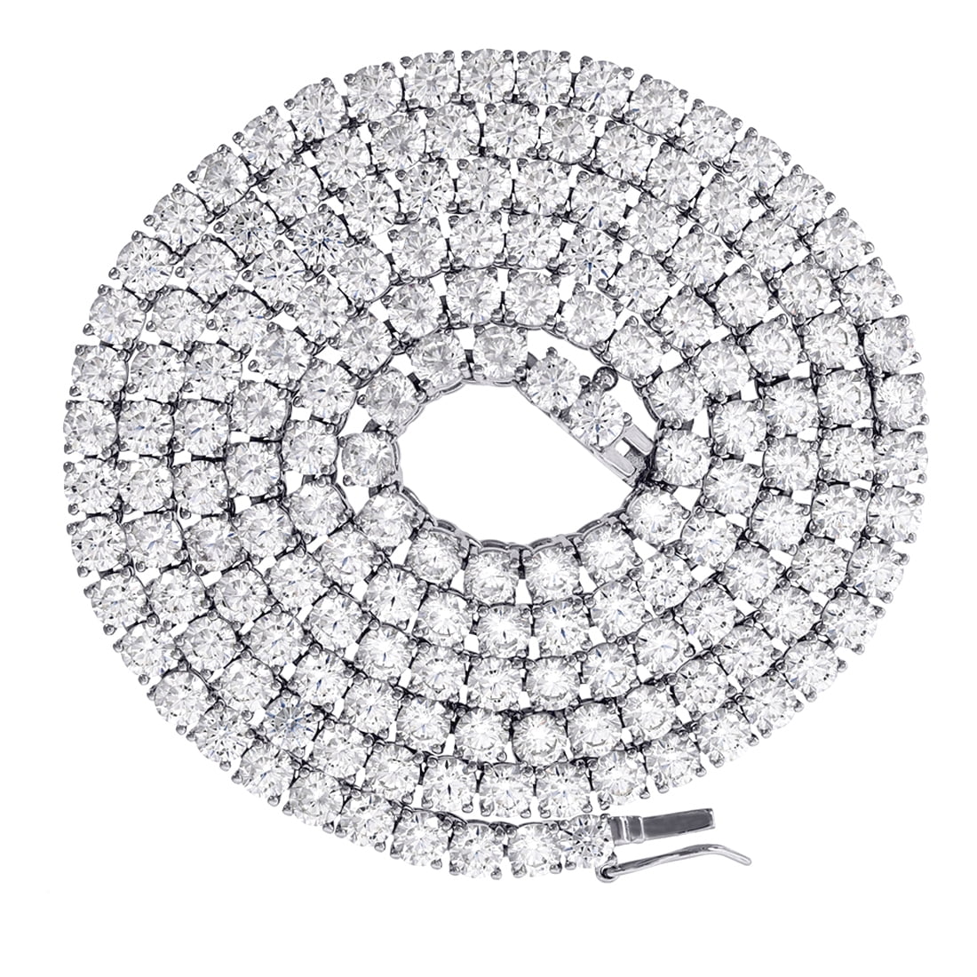 925 Sterling Silver Mens Womens Unisex 3mm 26 Inch Cubic Zirconia Tennis Chain Necklace for Men