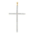 thumbnail image 1 of 925 Sterling Silver Mens Yellow-tone Cubic Zirconia Cross Religious Pendant Charm Necklace for Men, 1 of 2
