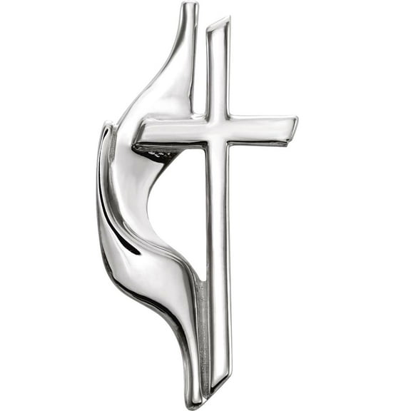 925 Sterling Silver Methodist Religious Faith Cross Lapel Pin 19x10mm Brooches and Pin for Men