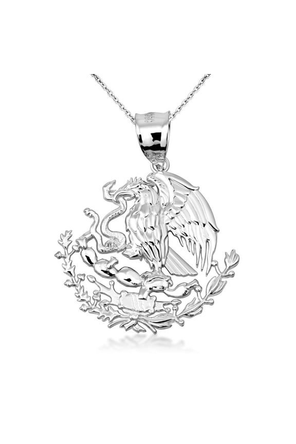 925 Sterling Silver Mexican Eagle Pendant Necklace (Pendant with 18" chain)