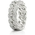 thumbnail image 1 of .925 Sterling Silver Miami Cuban Link Band Ring, Micro Pave Cubic Zirconia, Giorgio Bergamo Size 5, 1 of 6