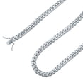 thumbnail image 1 of 925 Sterling Silver Miami Cuban Link Rhodium Chain 7mm Necklace - Hypoallergenic and Tarnish Resistant - By Oliver & Navy, 1 of 4