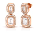 thumbnail image 1 of .925 Sterling Silver Micro Pave Baguette Cuzbic Zirconia Drop Earrings, Giorgio Bergamo Rose, 1 of 3
