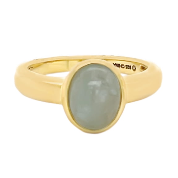 925 Sterling Silver Milky Aquamarine Ring