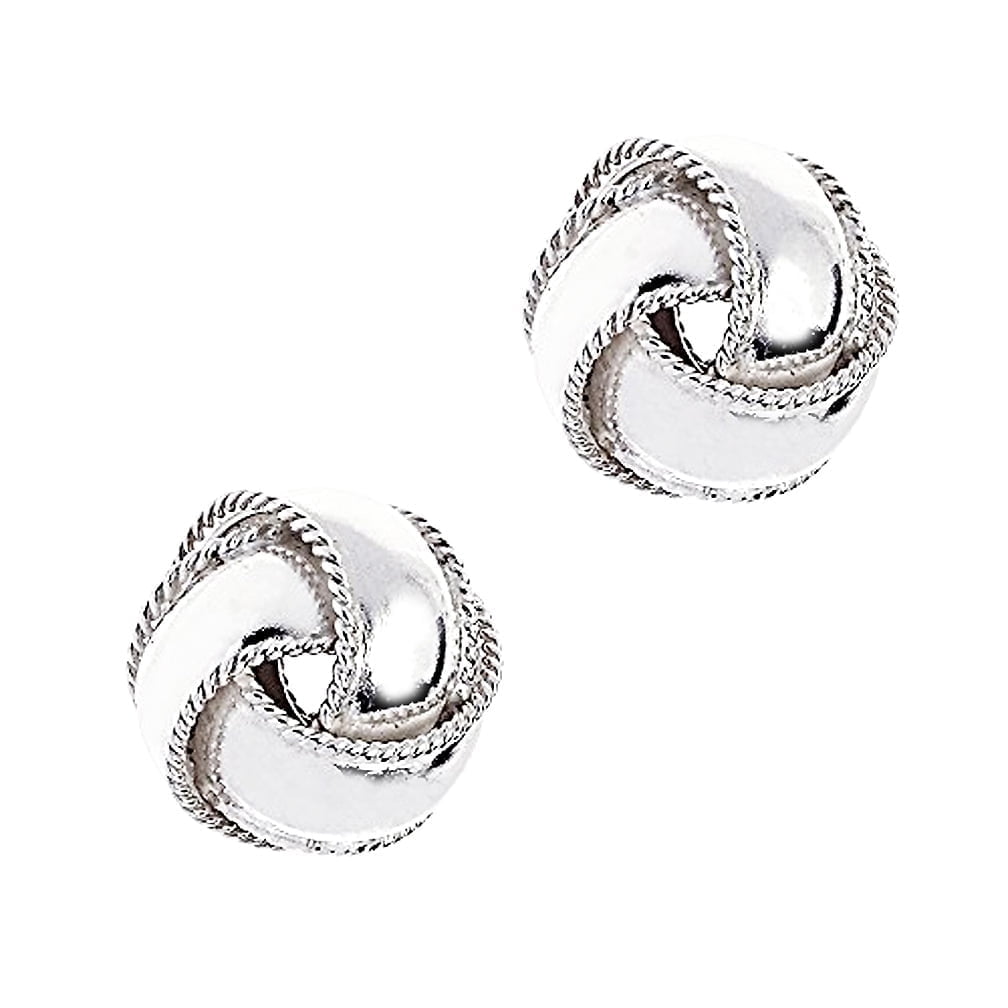 Ritastephens Love Knot Stud Earrings 7mm for Women Sterling Silver 925