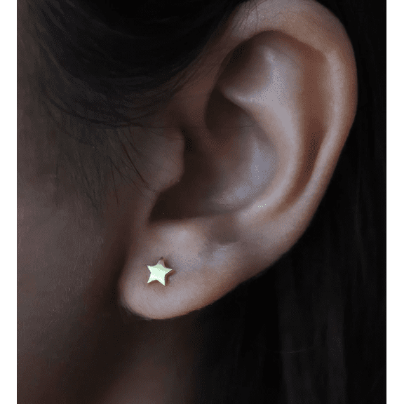 925 Sterling Silver Mini Star Stud Earrings, Size 5mm, Screw Back