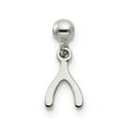 thumbnail image 1 of 925 Sterling Silver Mio Memento Dangle Wish Bone Charm Pendant; for Adults and Teens; for Women and Men, 1 of 3