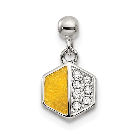 925 Sterling Silver Mio Memento Enamel & CZ Dangle Charm