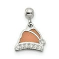 thumbnail image 1 of 925 Sterling Silver Mio Memento Enamel with CZ Dangle Santa Hat Charm Pendant; for Adults and Teens; for Women and Men, 1 of 3