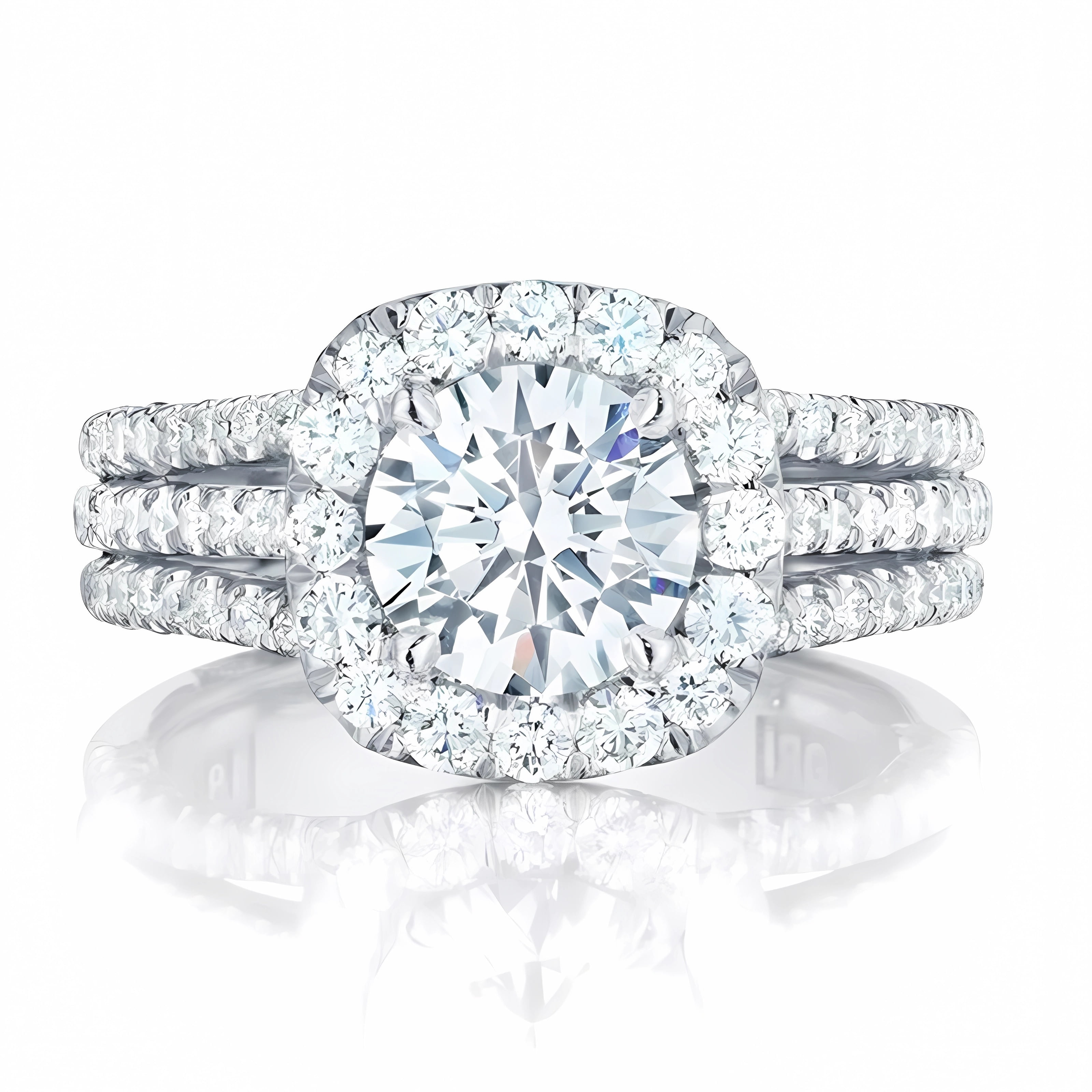 925 Sterling Silver Moissanite Engagement Rings for Women Halo Cubic Zirconia Wedding Promise Ring for Her Size 6-10