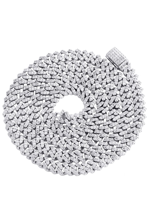 925 Sterling Silver Moissanite Mens Custom Box 6mm Miami Cuban 22" Chain 5.38 CT