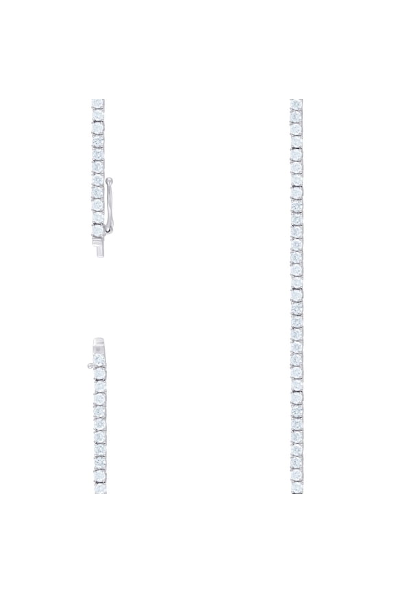 925 Sterling Silver Moissanite Tennis Chain 3mm Necklace 20 Inch Chain Necklace for Women and Men