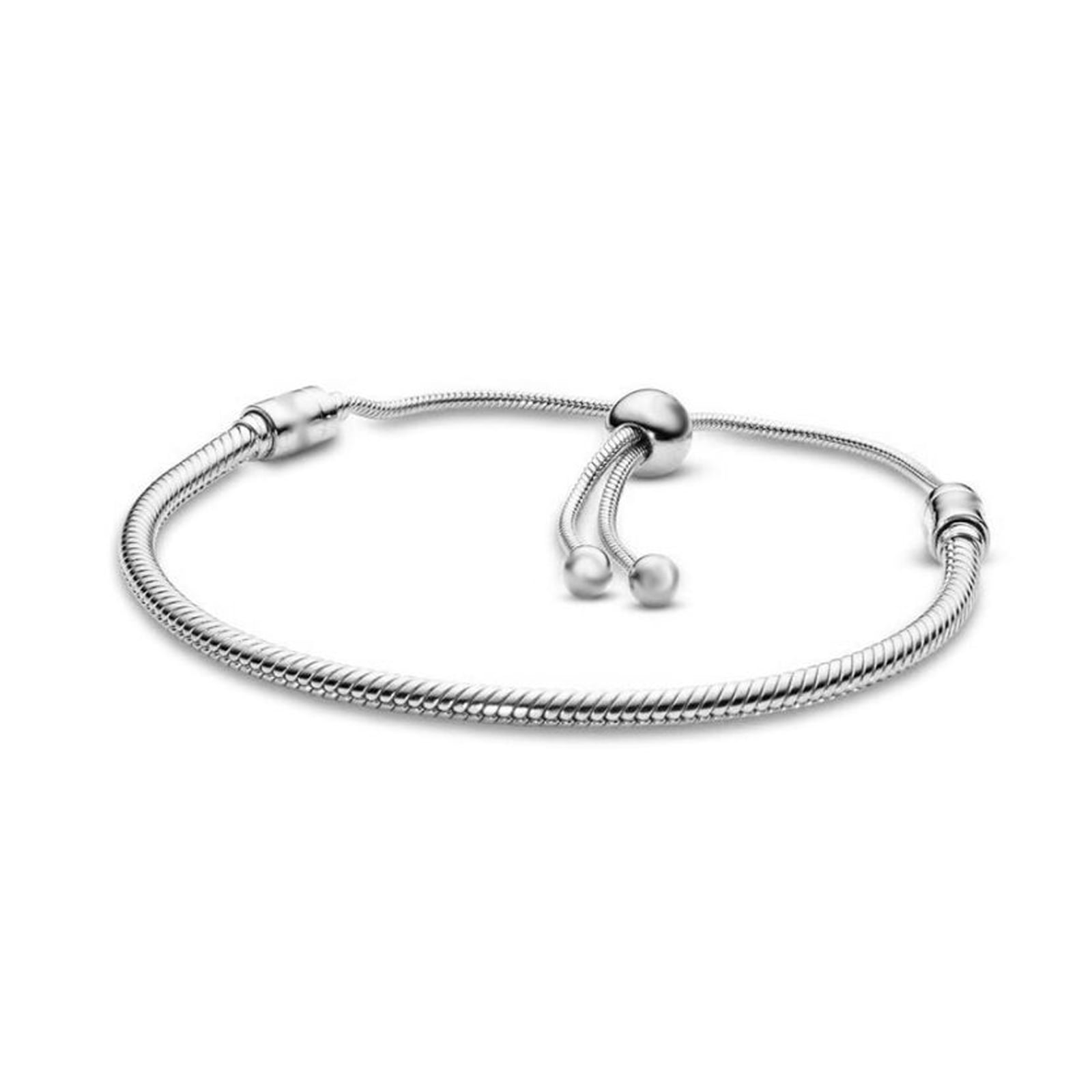 Pandora Moments Women's Sterling Silver Snake Chain Charm Bracelet