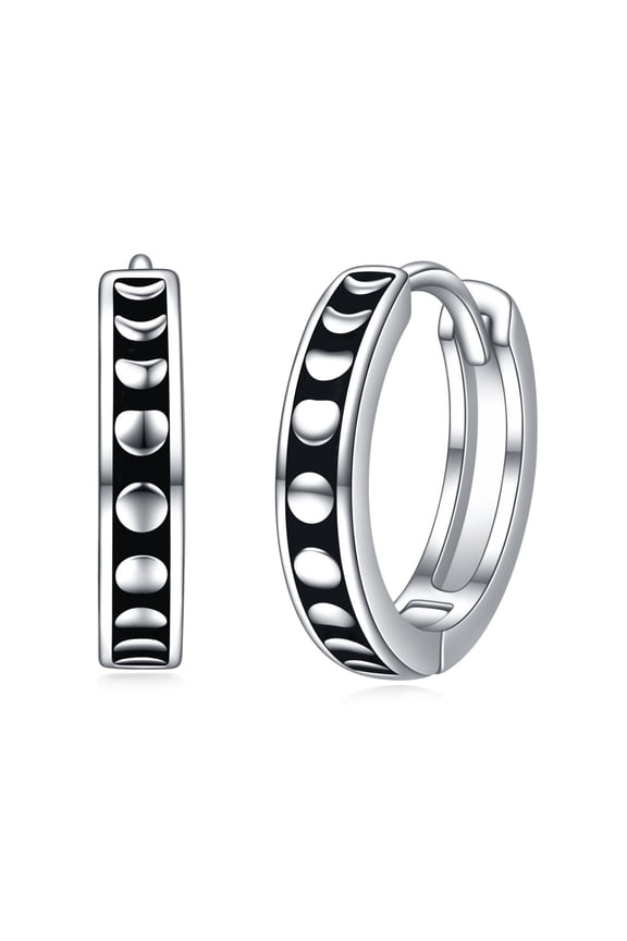 925 Sterling Silver Moon Phase Earrings