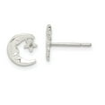 thumbnail image 1 of 925 Sterling Silver Moon and Star Mini Earrings; for Adults and Teens; for Women and Men, 1 of 1
