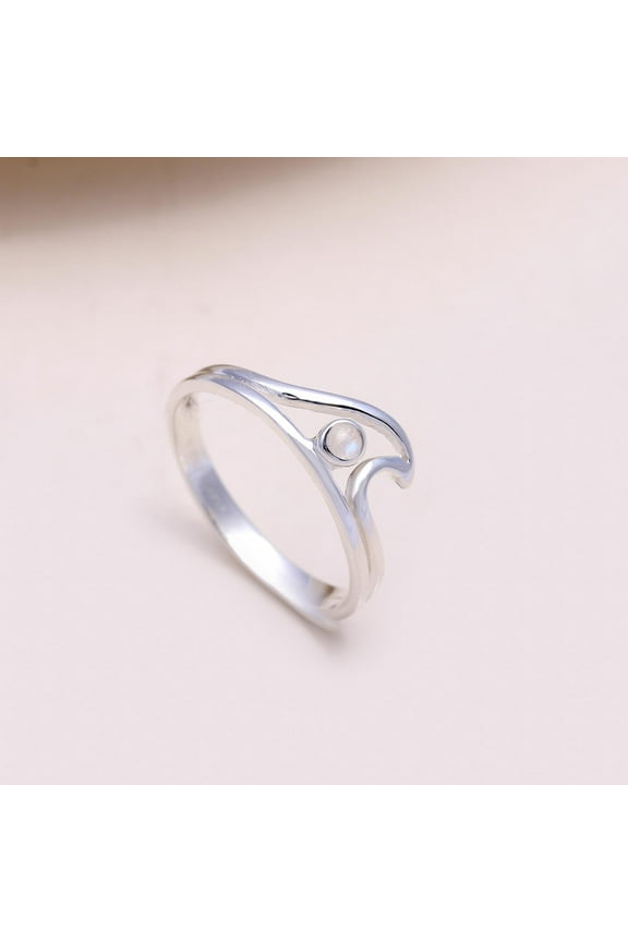 925 Sterling Silver Moonstone Eagle Ring | Handmade Falcon-Inspired Jewelry | Unique Bird Totem Silver Ring | Spiritual Statement Jewelry