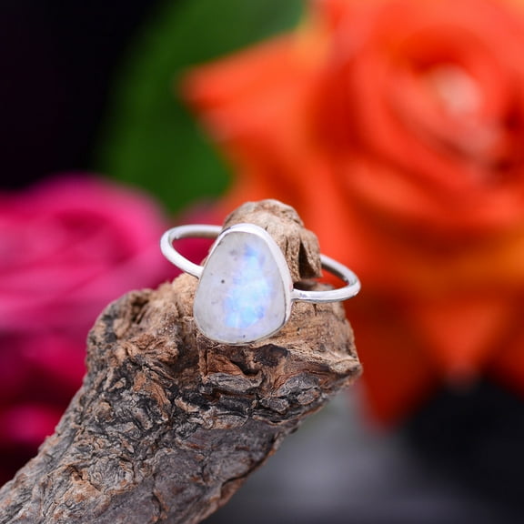 925 Sterling Silver Moonstone Oval Shape Ring for Men & Women