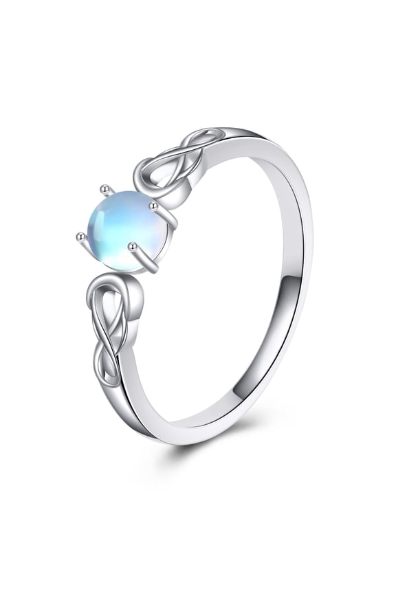 925 Sterling Silver Moonstone Ring Moon Phase Ring Moonstone Triple Moon Goddess Engagement Statement Band Finger Minimalist Ring for Women