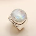 thumbnail image 1 of 925 Sterling Silver Moonstone Statement Ring – Handmade Designer Boho Ring for Women, Rainbow Moonstone Jewelry, 1 of 2