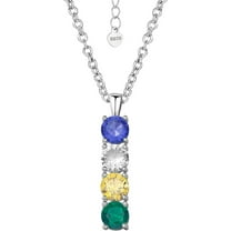 925 Sterling Silver Mother Birthstone Necklace for Women Personalized Mother Necklace with 1-6 Bithstones Custom Family Birthstone Necklace for Mom Grandma