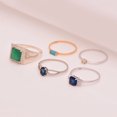 thumbnail image 1 of 925 Sterling Silver Multi Gemstone 5 Pcs Combo Solitaire Three Stone Tiny Women Halloween Ring, 1 of 4