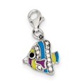 thumbnail image 1 of 925 Sterling Silver Multi-colored Enameled Fish (14x25mm) Pendant / Charm, 1 of 2