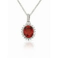 thumbnail image 1 of 925 Sterling Silver Multicolor CZ Oval Charm Womens Pendant Necklace, 1 of 4
