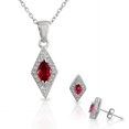 thumbnail image 1 of 925 Sterling Silver Multicolor White CZ Diamond-Shaped Pendant Necklace Stud Earrings Set, 1 of 4