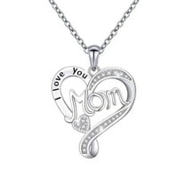 925 Sterling Silver Mummy Necklace I Love You Mom Heart Necklaces 18 2 Inches Adjustable Chain Best Christmas Gifts Mothers Day Jewelry