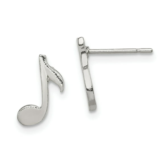 925 Sterling Silver Musical Note Mini Earrings