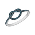 thumbnail image 1 of 925 Sterling Silver Natural 2.00 Mm Natural London Blue Topaz Gemstone Birthstone Two Tone Stackable Ring, 1 of 2