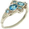 thumbnail image 1 of 925 Sterling Silver Natural Blue Topaz Womens Promise Ring - Size 6.5, 1 of 6