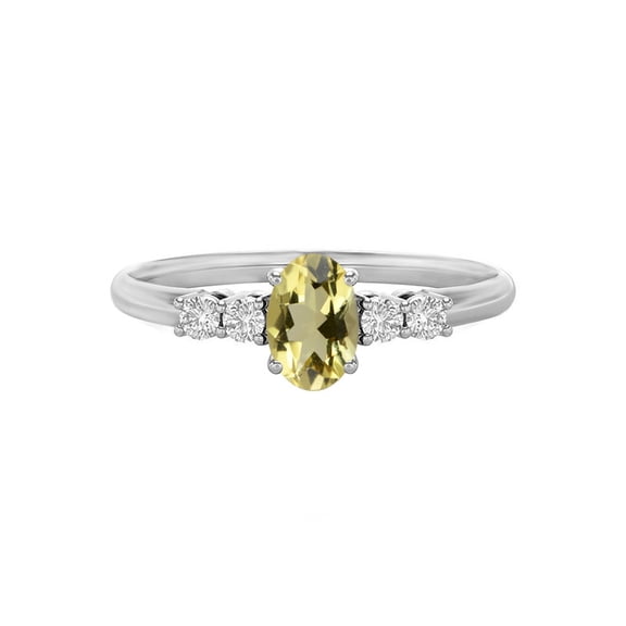925 Sterling Silver Natural Citrine November Birthstone Gemstone Silver Promising Ring