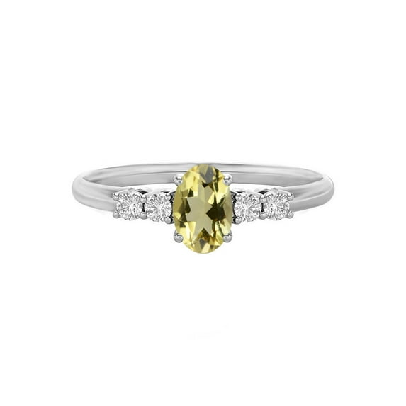 925 Sterling Silver Natural Citrine November Birthstone Gemstone Silver Promising Ring