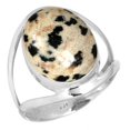 thumbnail image 1 of 925 Sterling Silver Natural Dalmatian Handmade Ring, 1 of 6