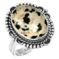 thumbnail image 1 of 925 Sterling Silver Natural Dalmatian Handmade Ring, 1 of 6