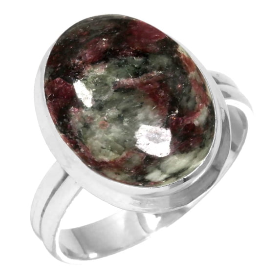 925 Sterling Silver Natural Eudialyte Handmade Ring