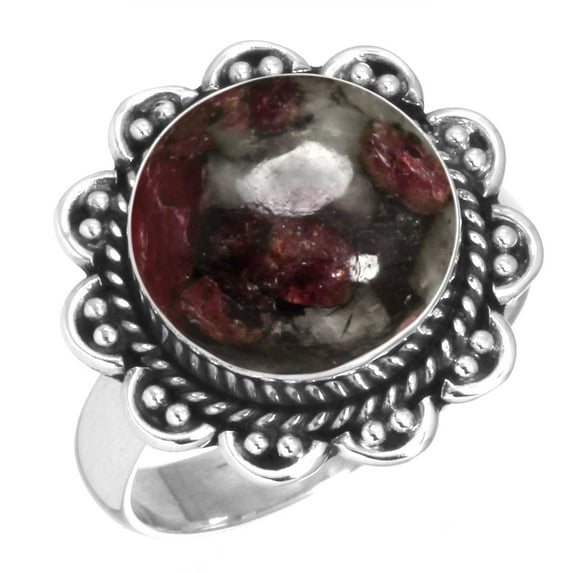 925 Sterling Silver Natural Eudialyte Handmade Ring