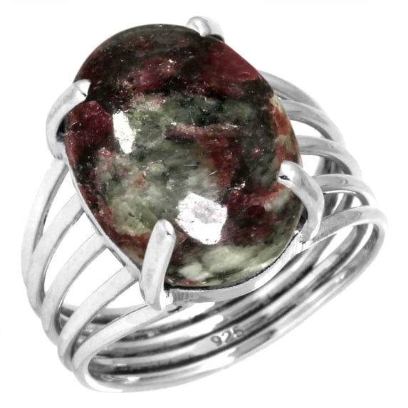 925 Sterling Silver Natural Eudialyte Handmade Ring