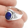 thumbnail image 1 of 925 Sterling Silver Natural Lapis Lazuli Cocktail Ring Women Gift Size 7, 1 of 2