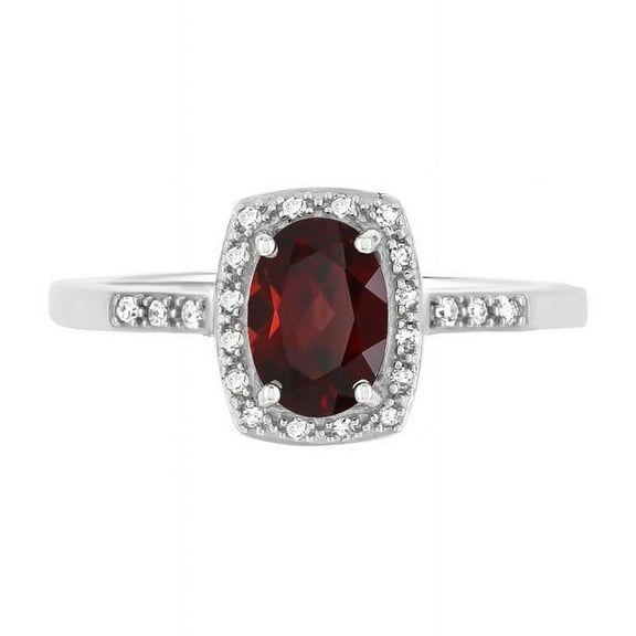 925 Sterling Silver Natural Red Garnet Gemstone January Birthstone Silver Jewelry Ring