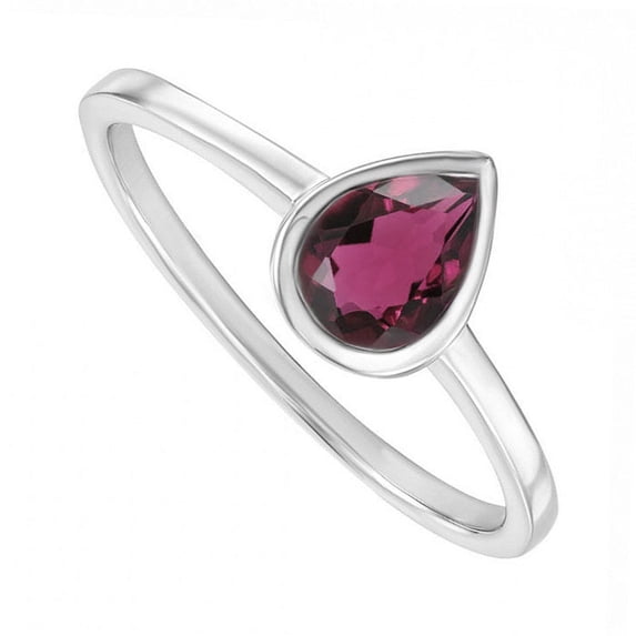 925 Sterling Silver Natural Rhodolite Garnet Gemstone Solitaire Ring For Women, Silver Ring, Wedding Band