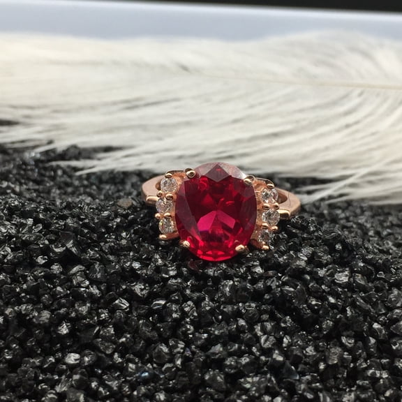 925 Sterling Silver Natural Ruby Adjustable Ring