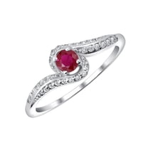925 Sterling Silver Natural Ruby Gemstone July Birthstone Silver Ring For Women