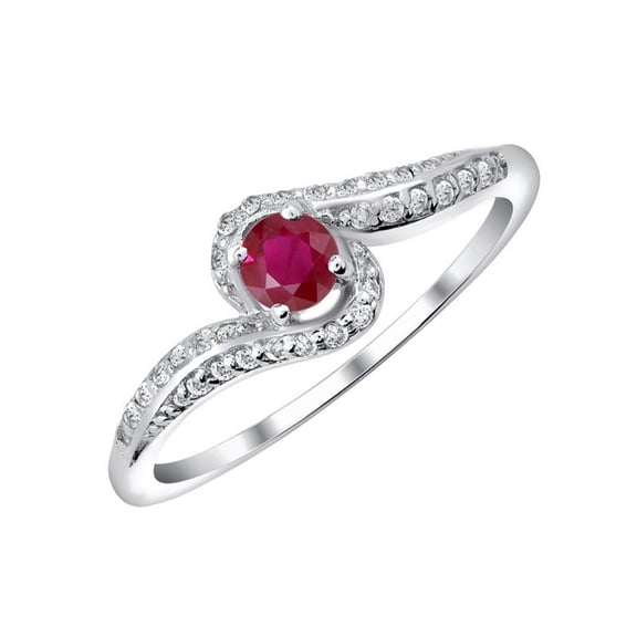 925 Sterling Silver Natural Ruby Gemstone July Birthstone Silver Ring For Women