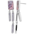 thumbnail image 1 of 925 Sterling Silver Natural Shell Mosaic Rectangular Chandelier Earring 50mm, 1 of 1