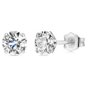 SPBPQY 925 Sterling Silver Natural Stone Stud Earrings for Women, Gemstone Earrings for Women Sterling Silver